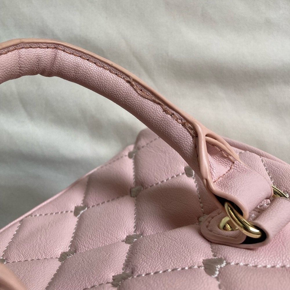 NWOT Betsey Johnson Pink Mini Bag with Gold Accents - Picture 2 of 16